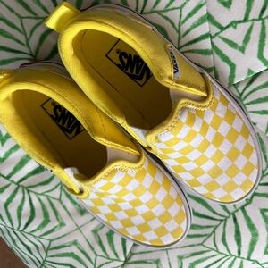 VANS boys size 12 checkered slip-ons
